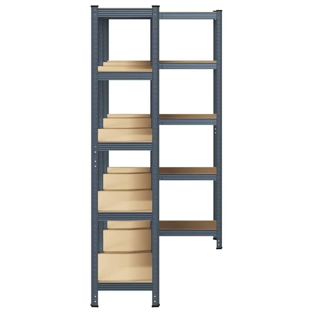 Industrial Shelves Adjustable 5 Levels Steel Frame Engineered Wood Anthracite
