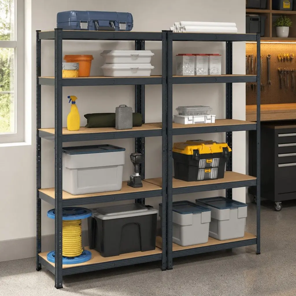Heavy-Duty Industrial Shelving Unit 5-Layer Anthracite Steel Engineered Wood