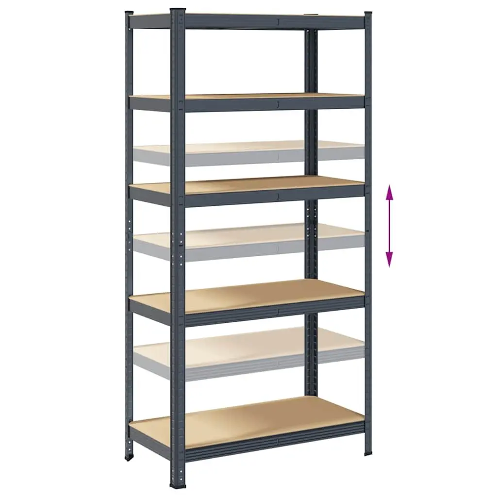 Heavy-Duty Industrial Shelving Unit 5-Layer Anthracite Steel Engineered Wood