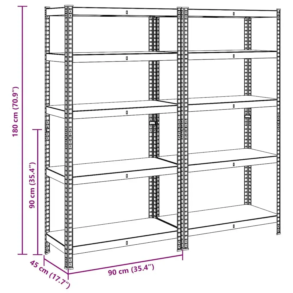 Heavy-Duty Industrial Shelving Unit 5-Layer Anthracite Steel Engineered Wood