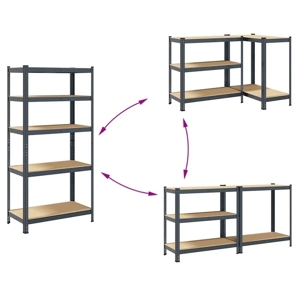 Heavy-Duty Industrial Shelving Unit 5-Layer Anthracite Steel Engineered Wood