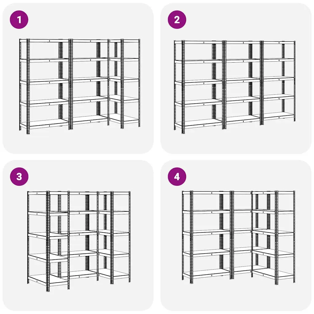 Heavy-Duty Industrial Storage Shelves 5-Layer Steel Frame Engineered Wood Rack