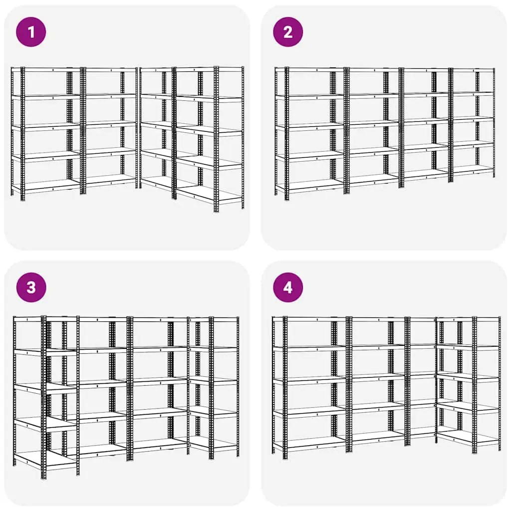 Heavy-Duty Industrial Shelving Unit Steel Frame 5-Layer Storage Rack