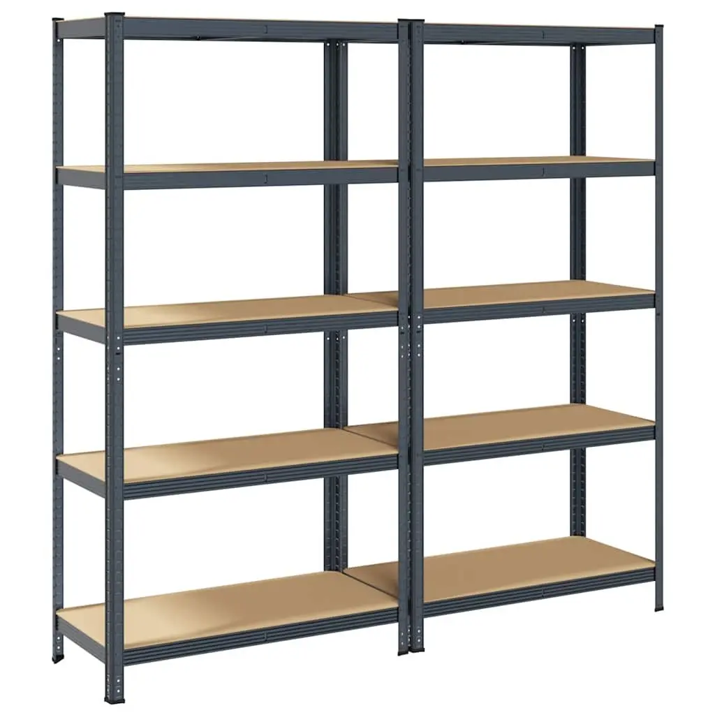 5-Layer Industrial Storage Shelves Anthracite Steel Engineered Wood