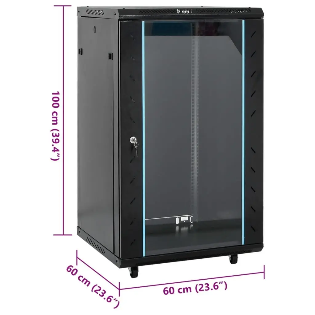 18U Network Cabinet IP20 Black 60x60x100cm