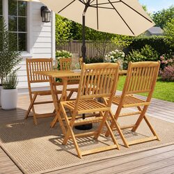 Comfortable 5-Piece Eucalyptus Dining Set for You