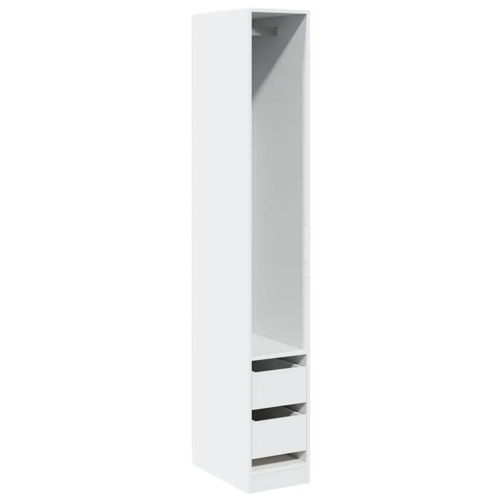 Wardrobe White Compact 30x50x200 cm Storage Cabinet with Compartment Drawers