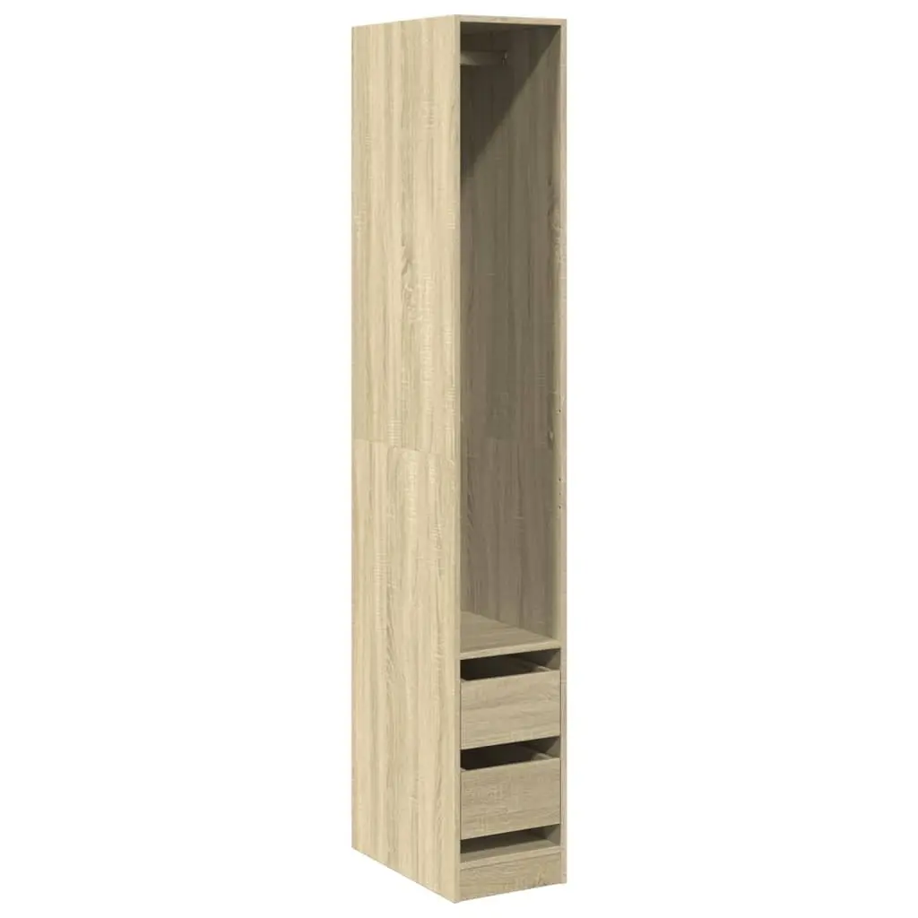 Wardrobe Cupboard Brown Engineered Wood Cabinet Storage Compact 30x50x200cm