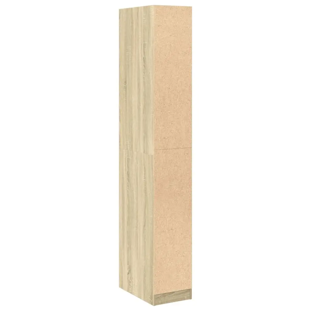 Wardrobe Cupboard Brown Engineered Wood Cabinet Storage Compact 30x50x200cm