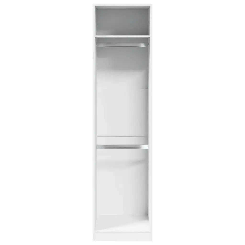 Wardrobe Cupboard White 50x50x200 cm Storage Cabinet 2 Compartments Hallway