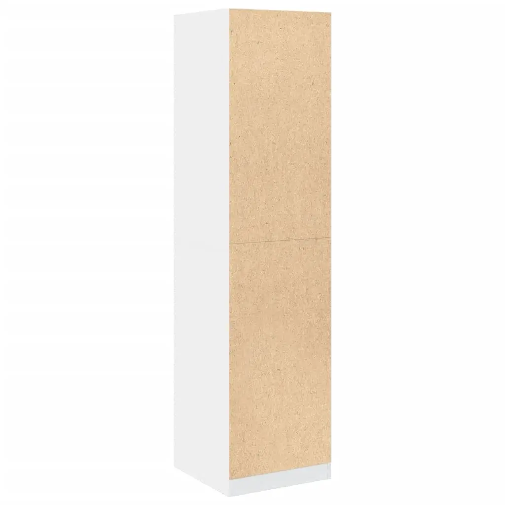 Wardrobe Cupboard White 50x50x200 cm Storage Cabinet 2 Compartments Hallway