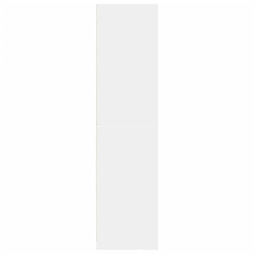 Wardrobe Cupboard White 50x50x200 cm Storage Cabinet 2 Compartments Hallway