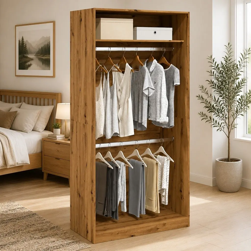 Brown Wardrobe Cupboard for Organizing