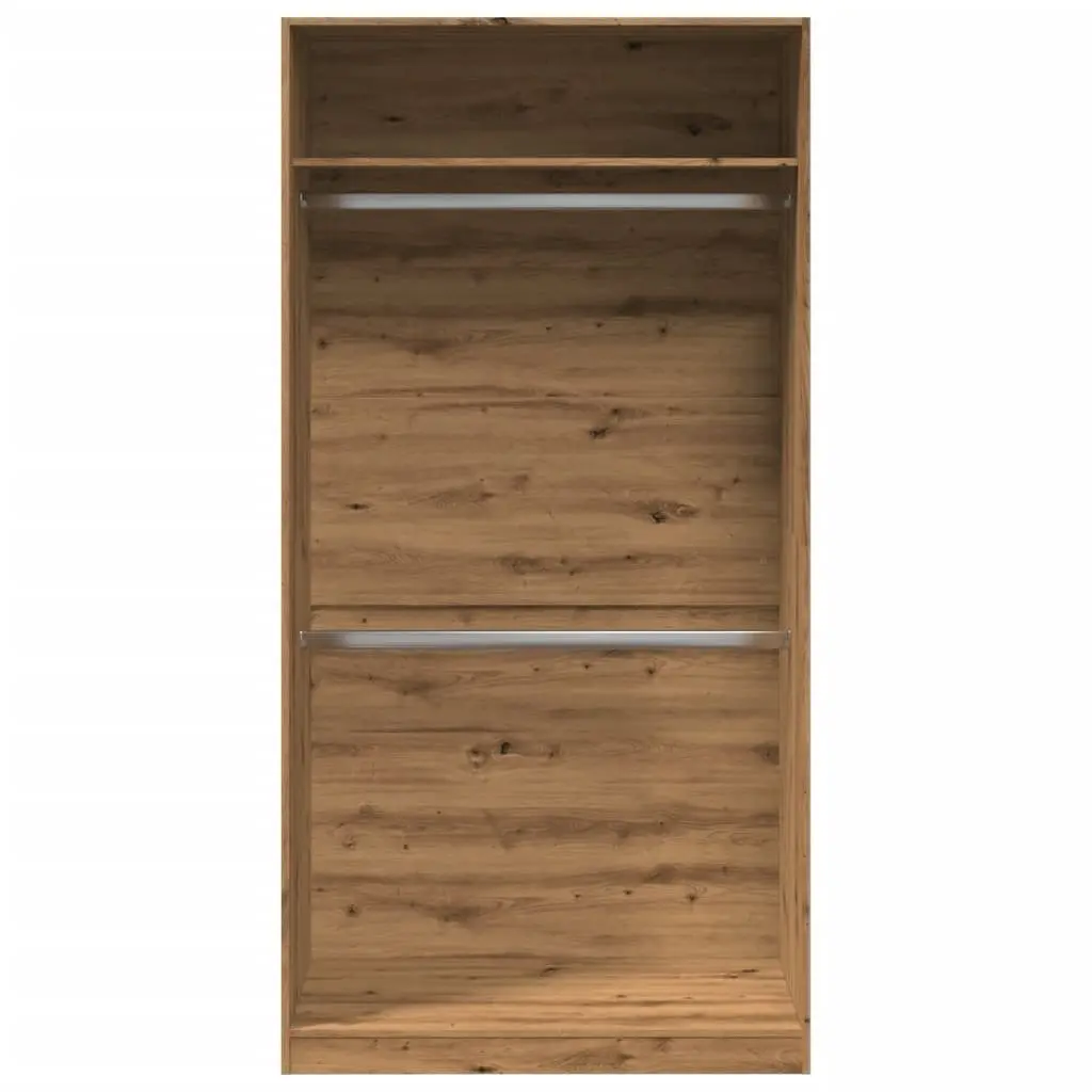 Wardrobe Cupboard Brown Engineered Wood 100x50x200cm 2 Compartments