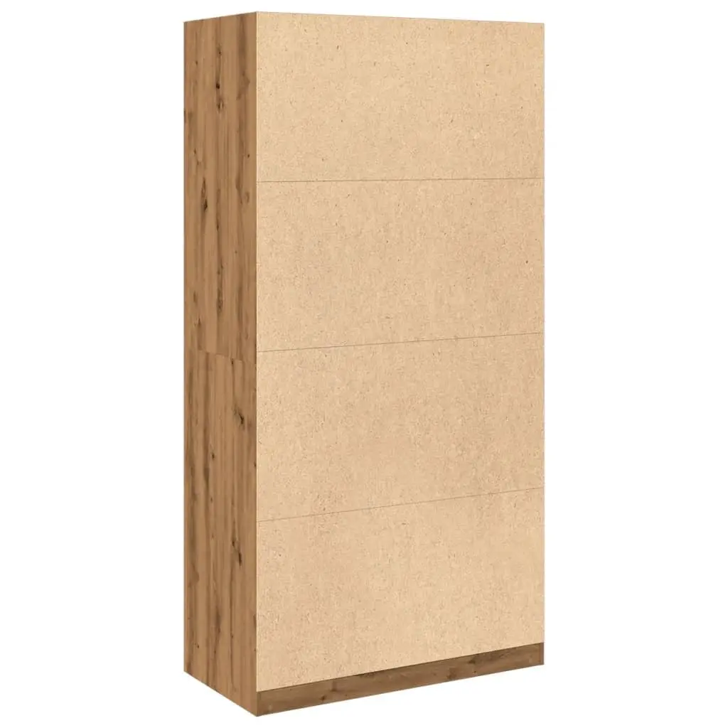Wardrobe Cupboard Brown Engineered Wood 100x50x200cm 2 Compartments