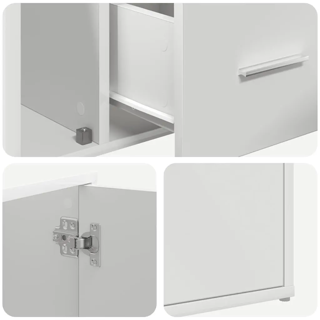 Corner Cabinet White Engineered Wood Storage Unit 160x40x45cm