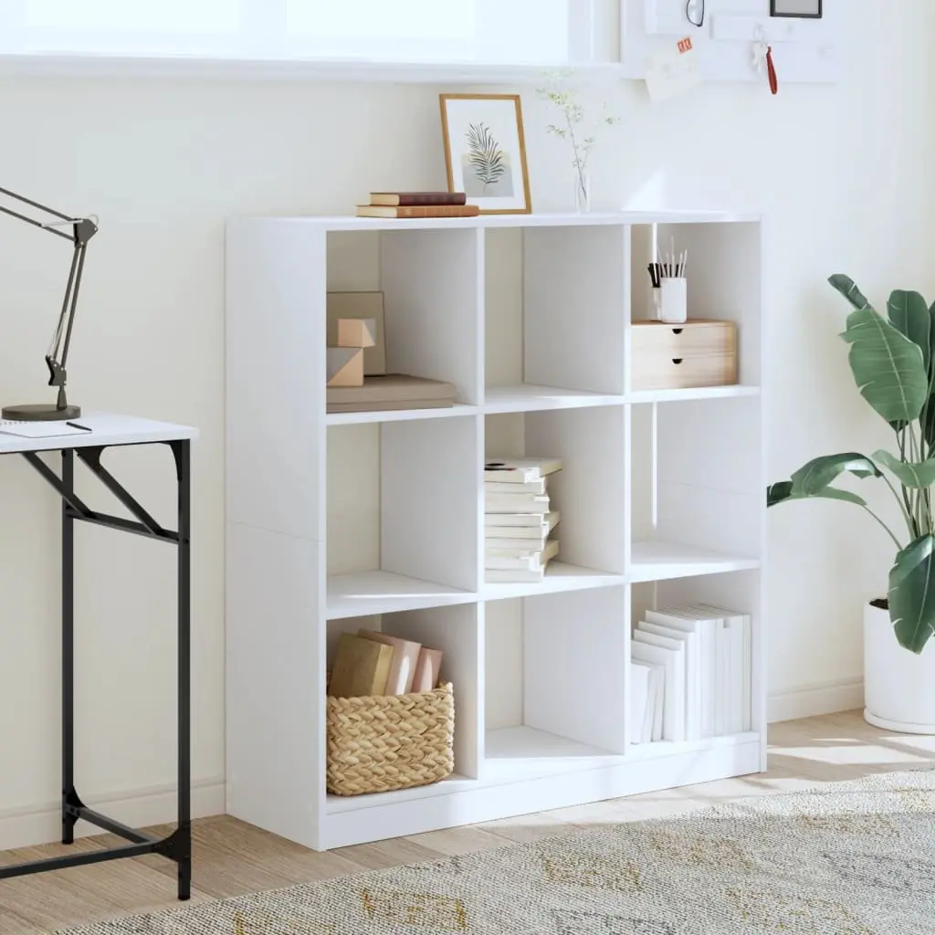 White Bookcase with 9 Compartments