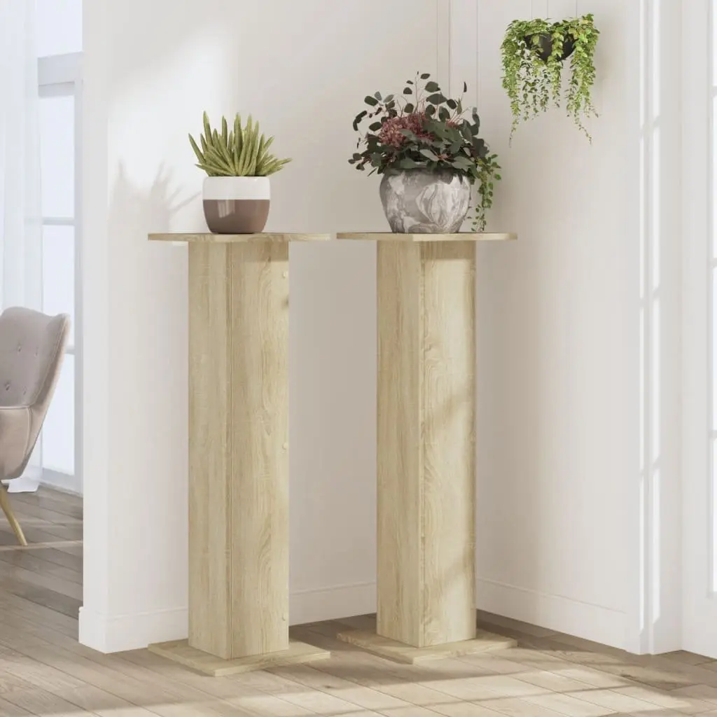 Plant Stands Brown Engineered Wood Tall Display Stands 30x30x95 cm 2 pcs
