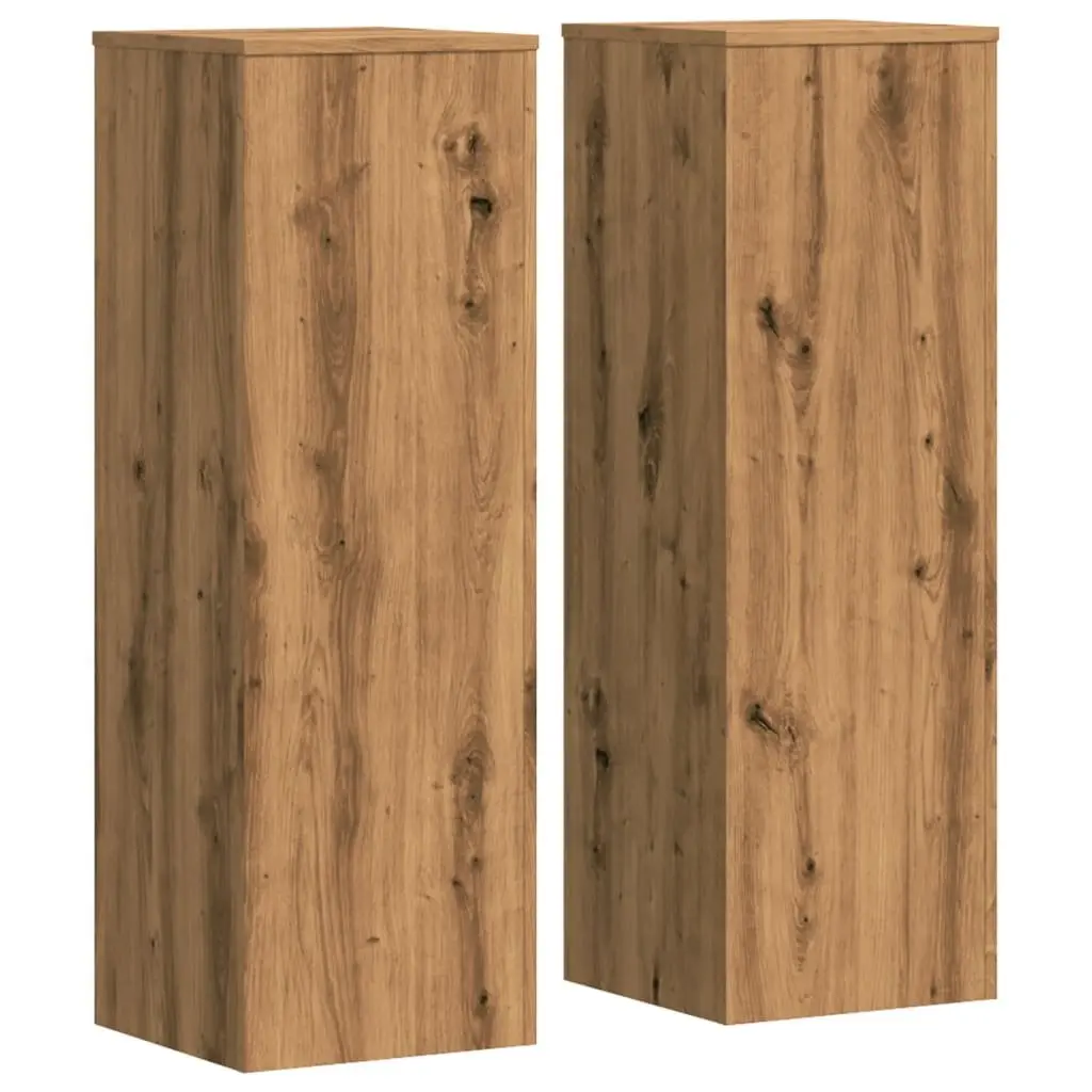 Plant Stands Engineered Wood Brown 33x33x100 cm 2 Piece Flower Display Stands