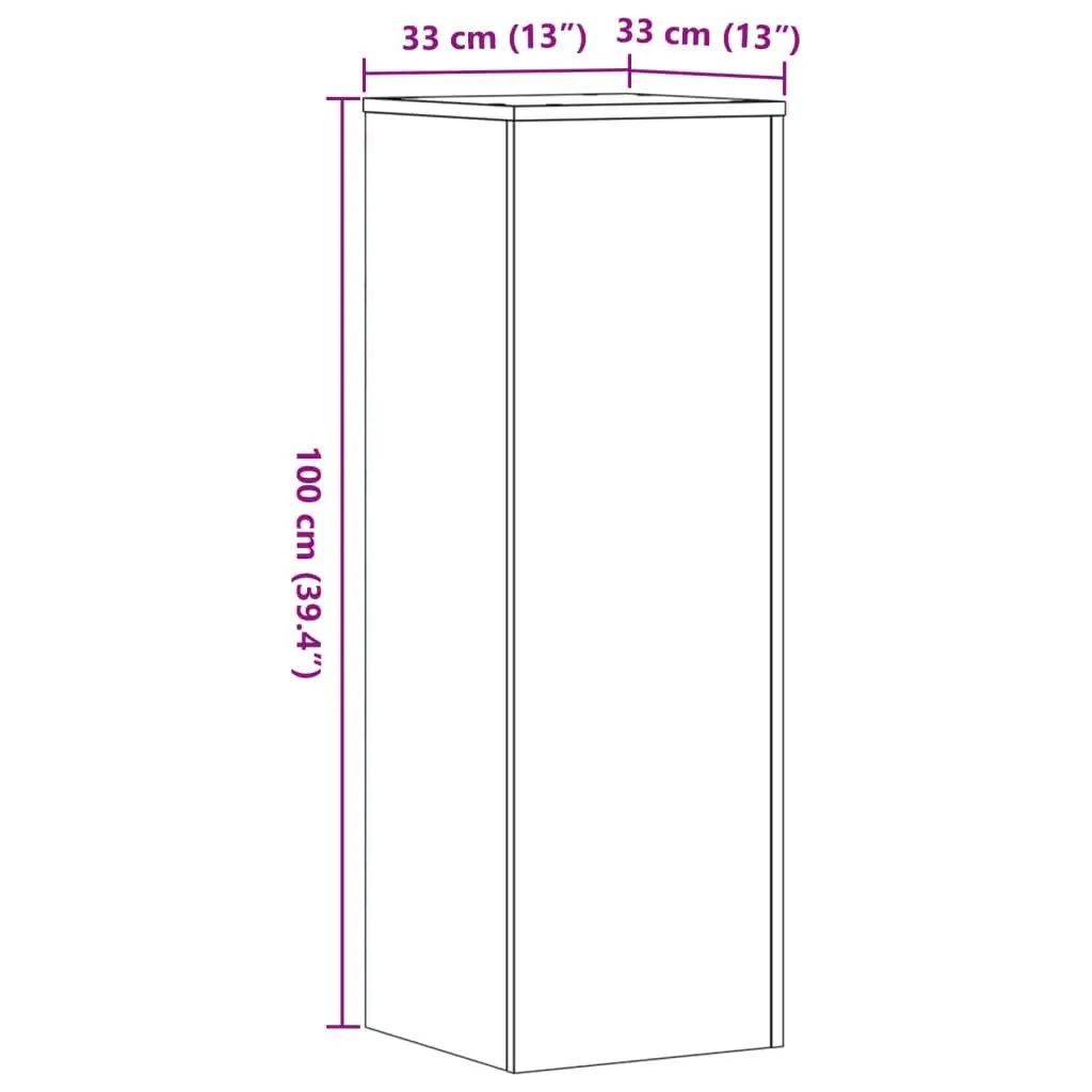 Plant Stands Engineered Wood Brown 33x33x100 cm 2 Piece Flower Display Stands