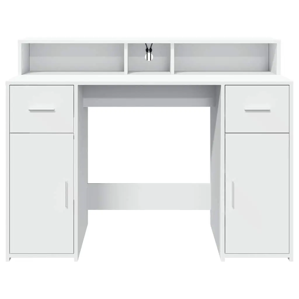 White LED Desk and Storage