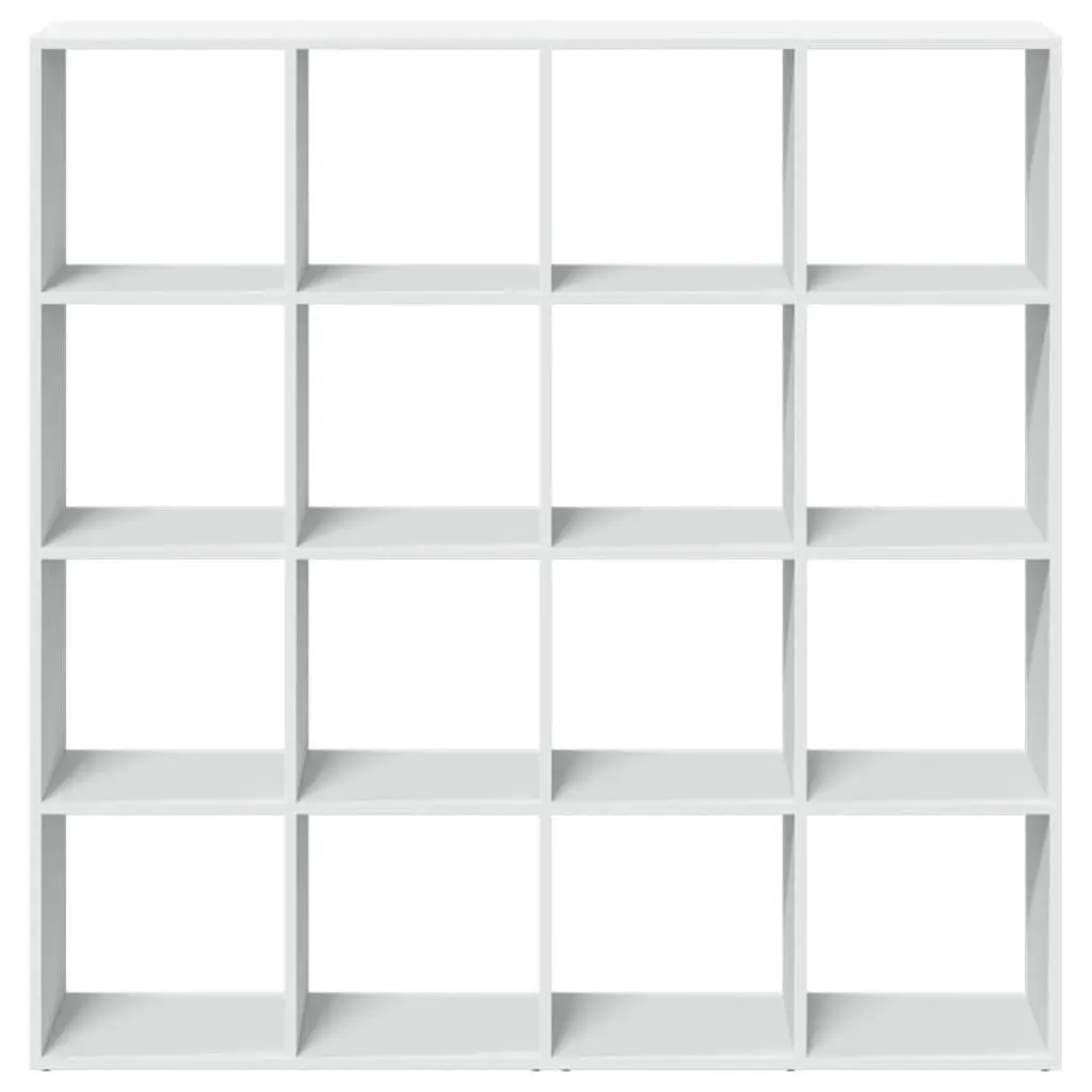 Book Cabinet White 137.5x29x137.5 cm 16 Compartments Storage Shelving Unit