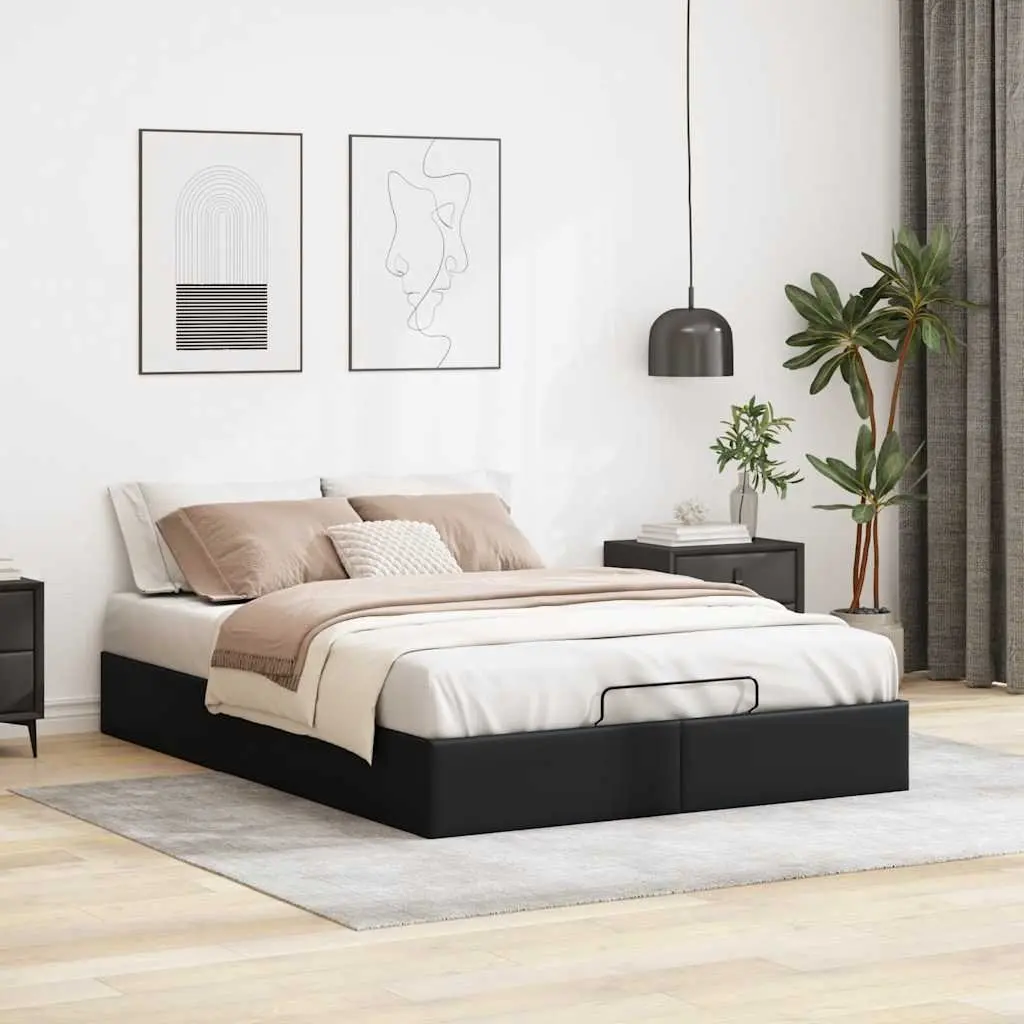 Black Ottoman Storage Bed Frame