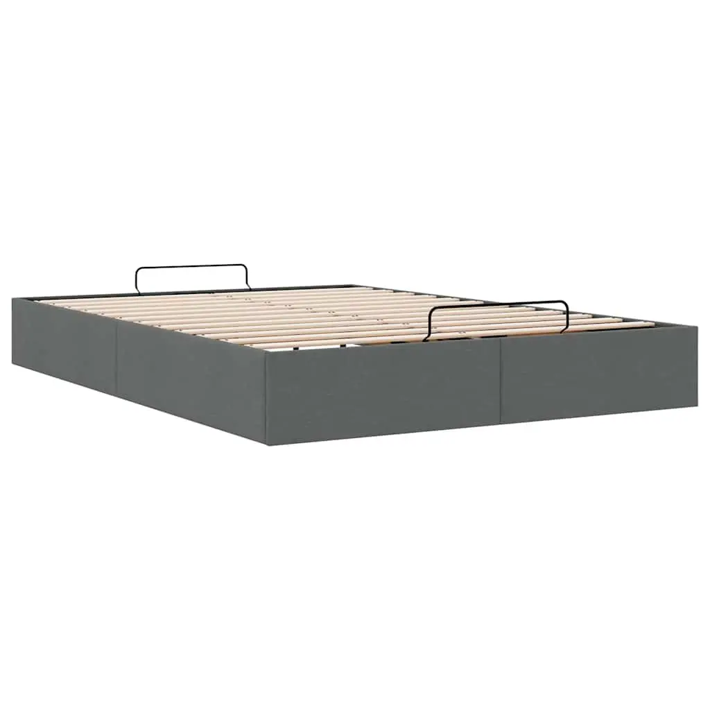 Ottoman Storage Bed Frame Double Grey Fabric Lift Mechanism Bedroom Furniture
