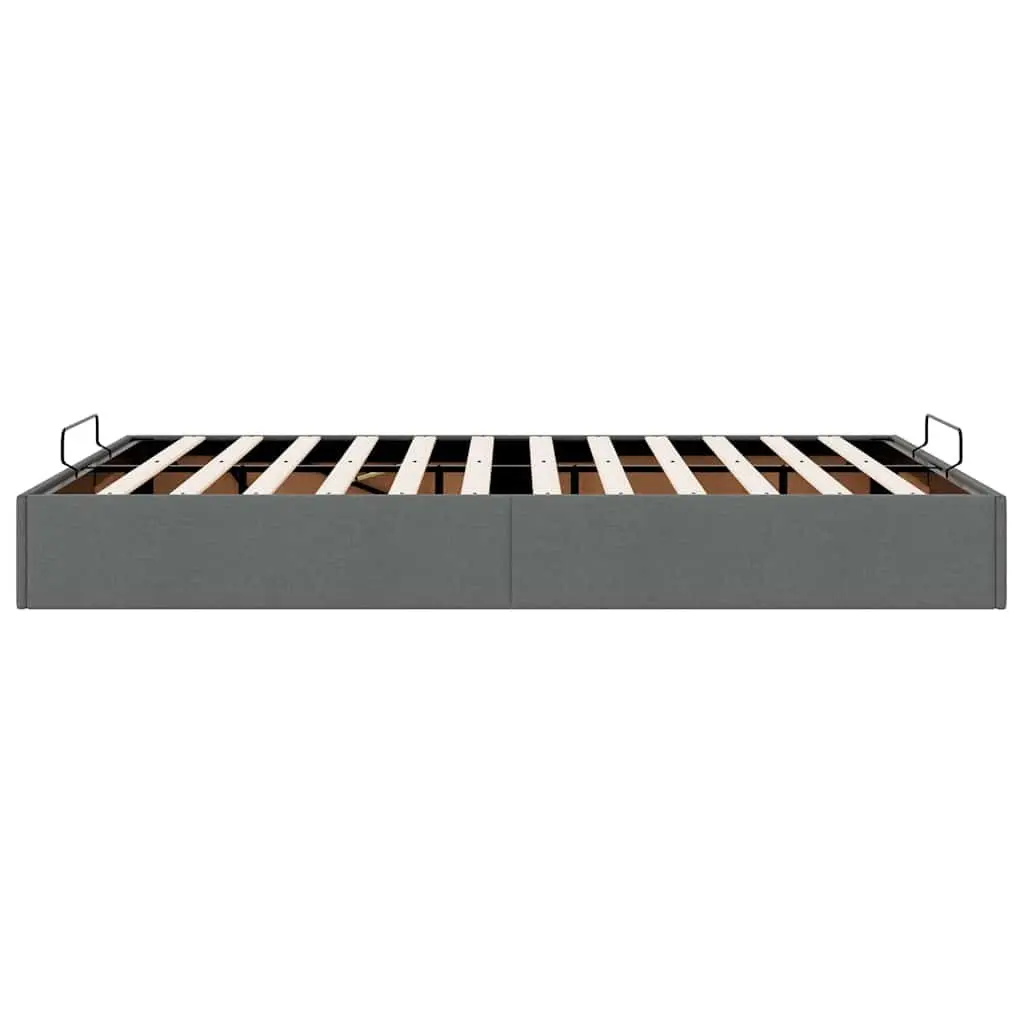Ottoman Storage Bed Frame Double Grey Fabric Lift Mechanism Bedroom Furniture