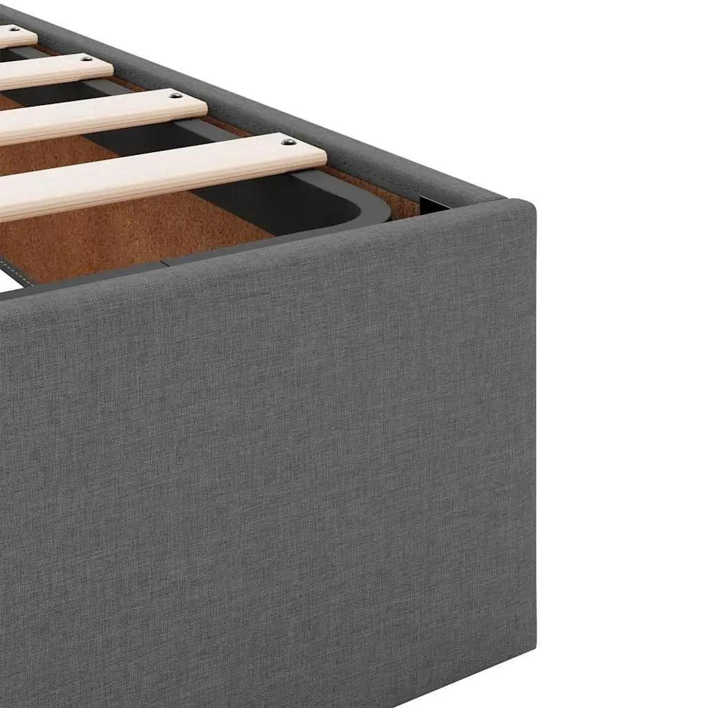 Queen Ottoman Storage Bed Frame Grey Fabric Lift-Up Base