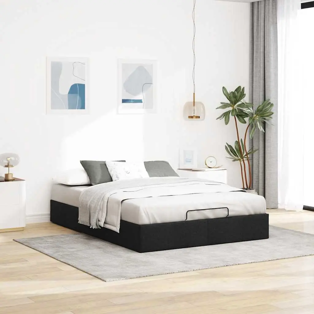 Queen Ottoman Storage Bed Frame Fabric Upholstered Lift Mechanism Under-Bed