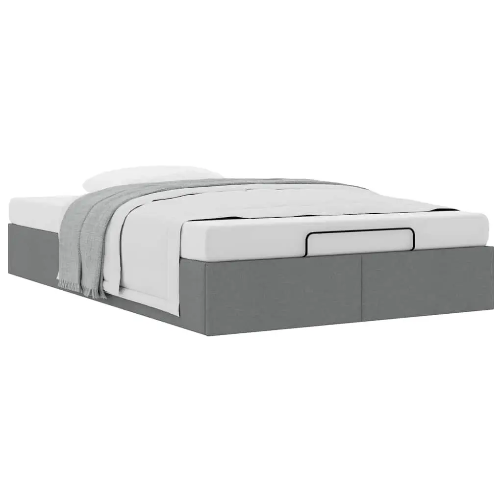 Ottoman Storage Bed Frame Grey Fabric King Single Lift Mechanism Under Bed