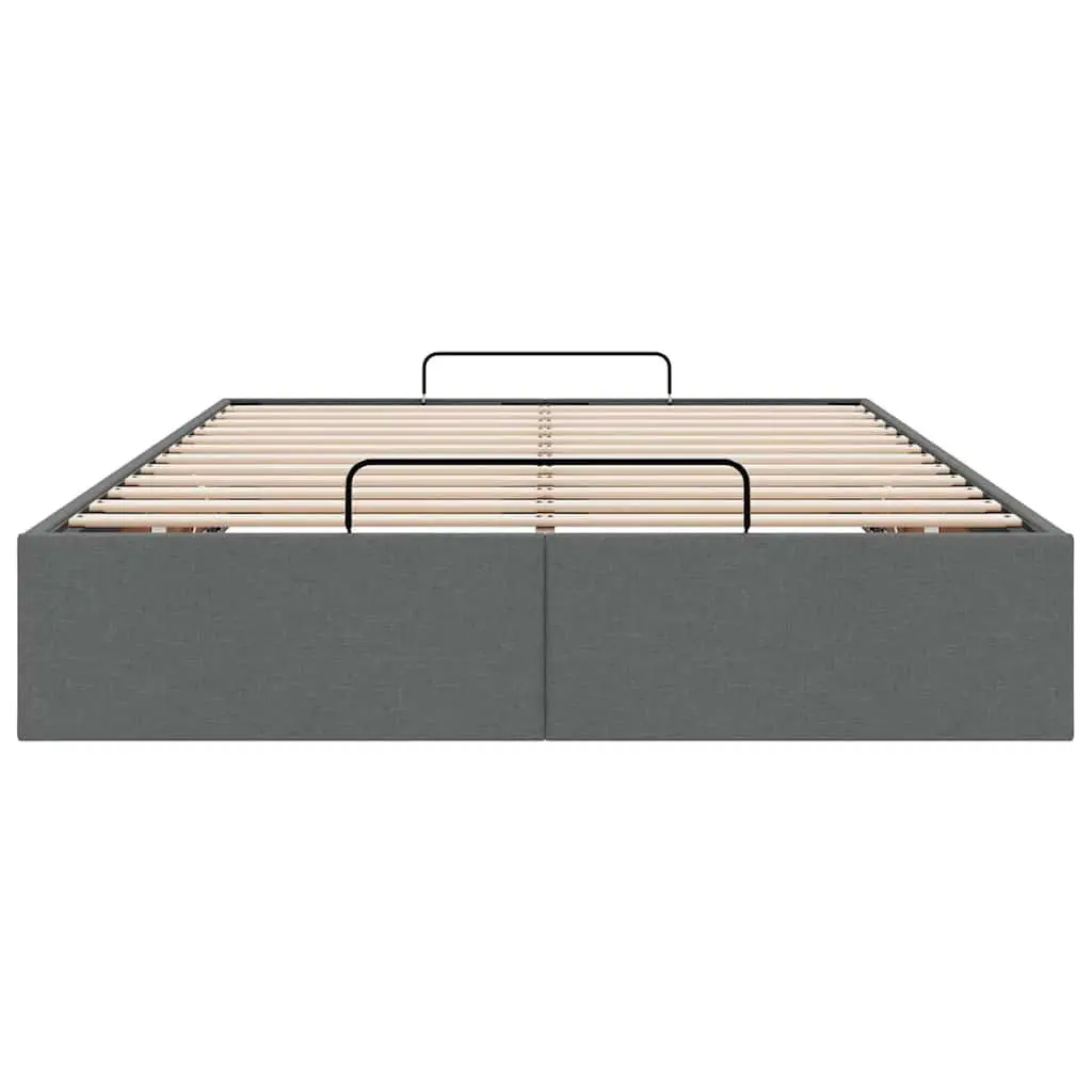 Ottoman Storage Bed Frame Grey Fabric King Single Lift Mechanism Under Bed