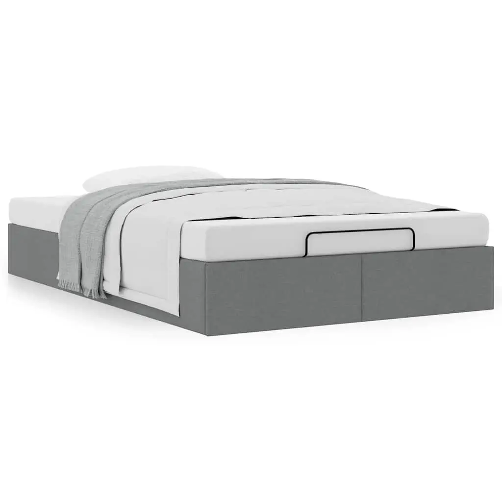 Ottoman Storage Bed Frame Grey Fabric King Single Lift Mechanism Under Bed