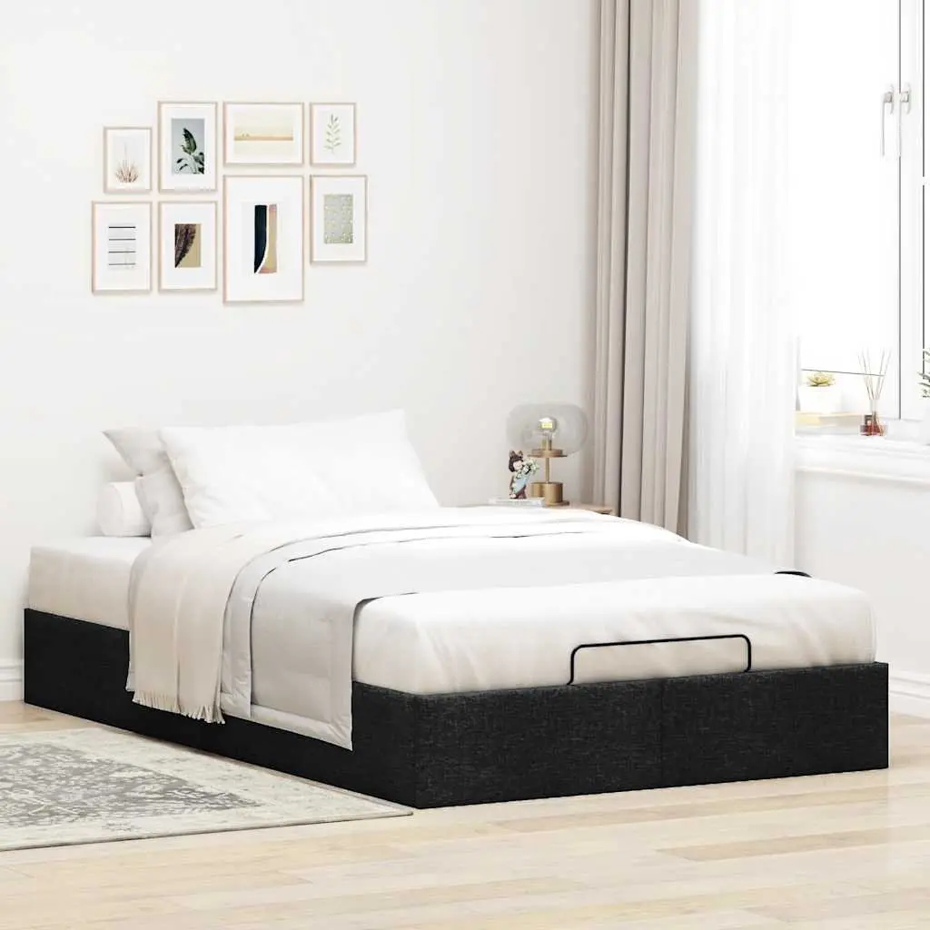 King Single Ottoman Storage Bed Frame Fabric Lift-Up Base