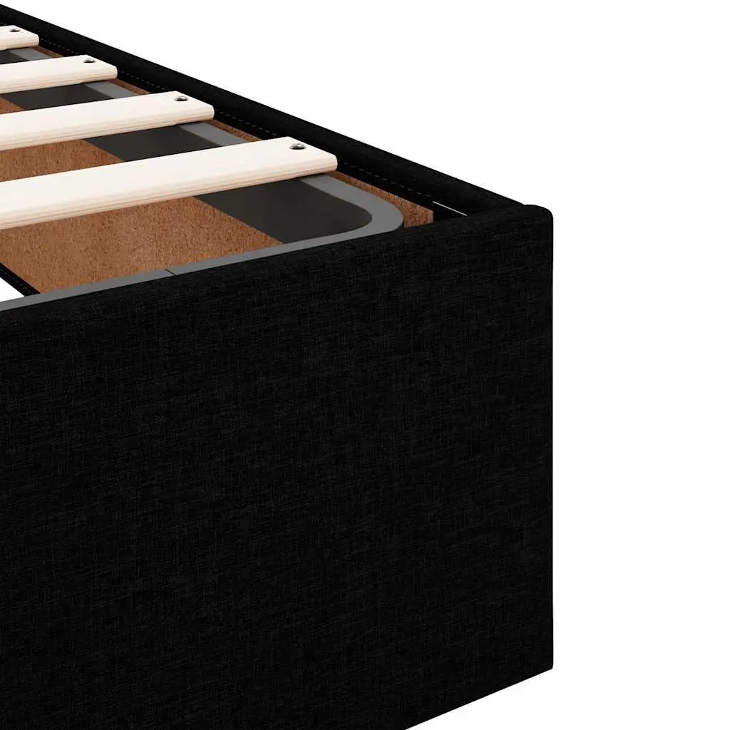 Ottoman Storage Bed Frame Double Black Velvet Gas Lift Up No Mattress Bedroom