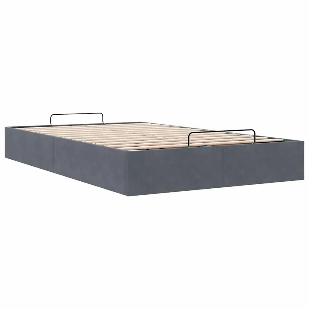King Single Ottoman Storage Bed Frame Velvet Dark Grey