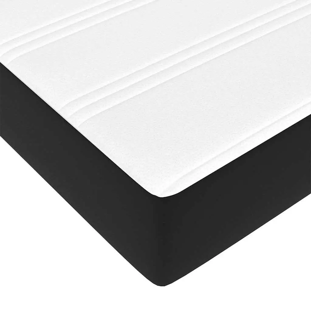 Ottoman Storage Bed Super Single Black Faux Leather Frame with Pocket Spring