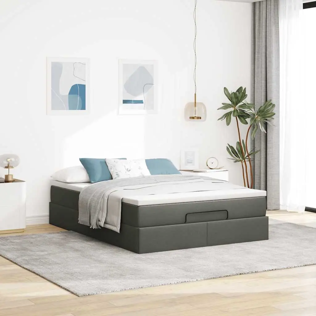 Grey Queen Ottoman Bed for Comfort