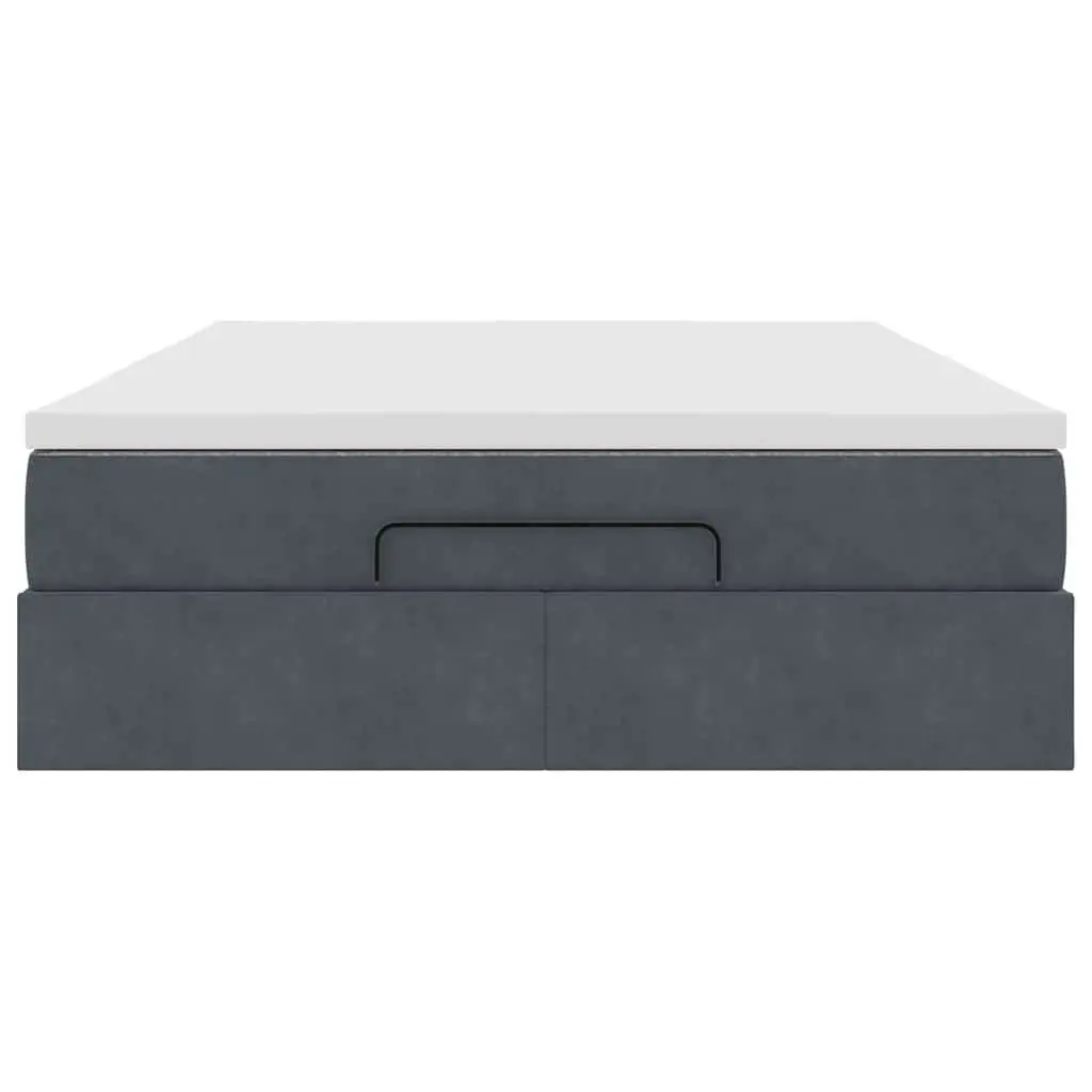 Ottoman Bed with Pocket Spring Mattress Grey Double Velvet Storage Bedroom