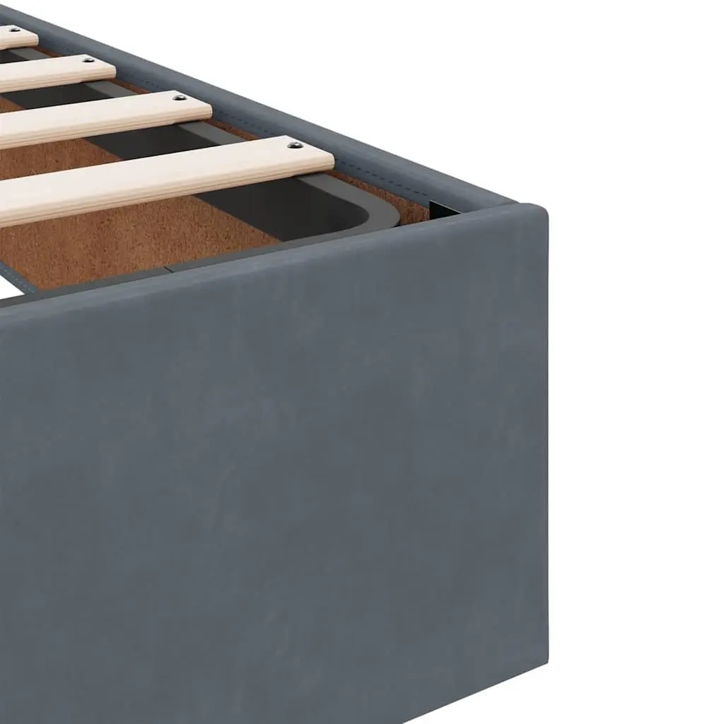 Ottoman Bed with Pocket Spring Mattress Grey Double Velvet Storage Bedroom