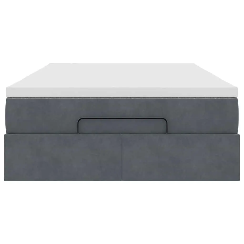 Ottoman Bed with Pocket Spring Mattress Grey Velvet Super Single Storage Lift