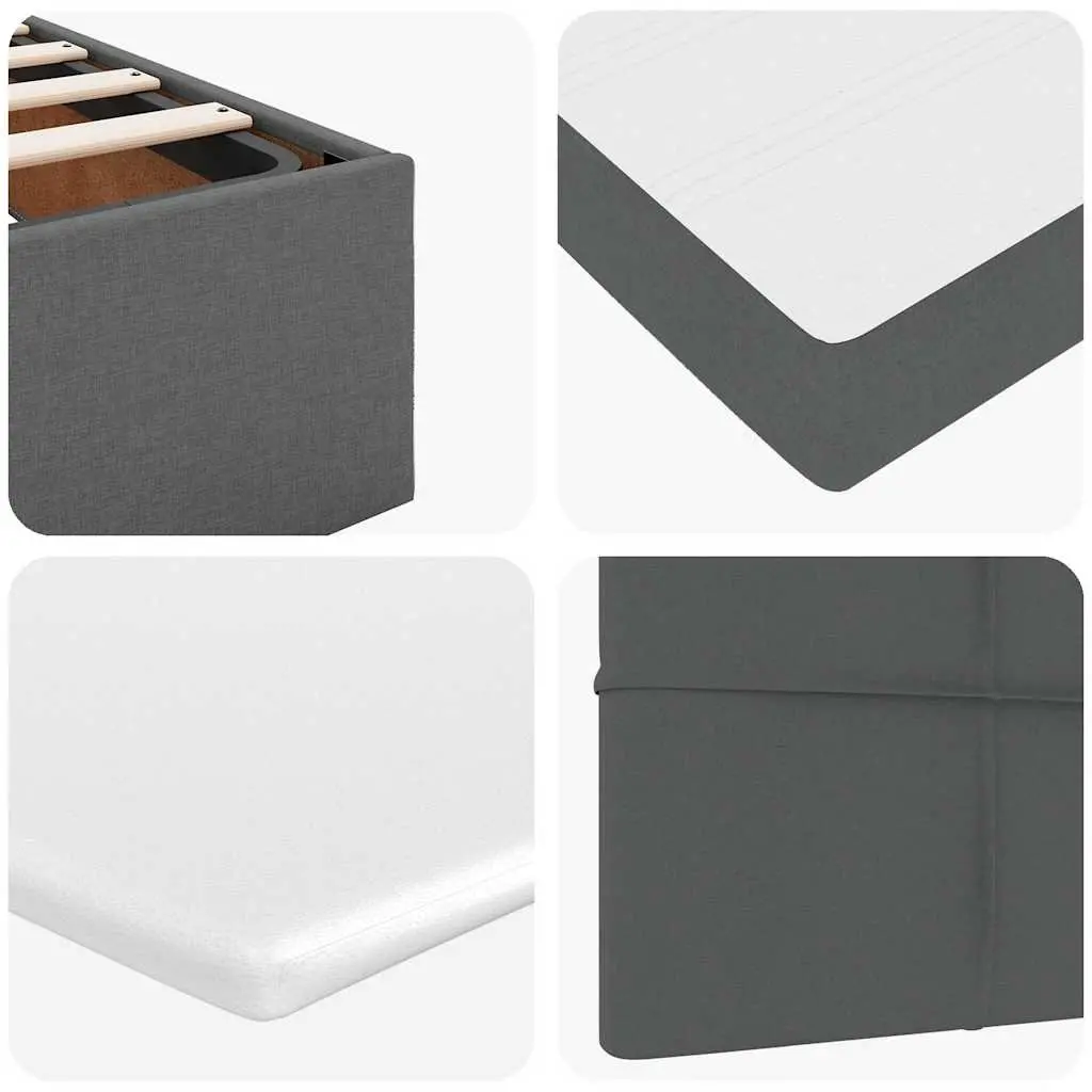 Ottoman Bed Queen Size with Pocket Spring Mattress Storage Grey Fabric Lift