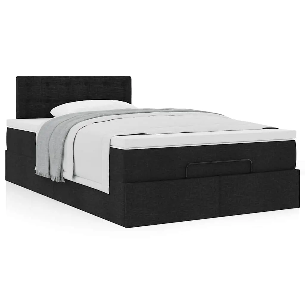 Ottoman Bed with Mattress Pocket Spring King Single Black Storage Lift