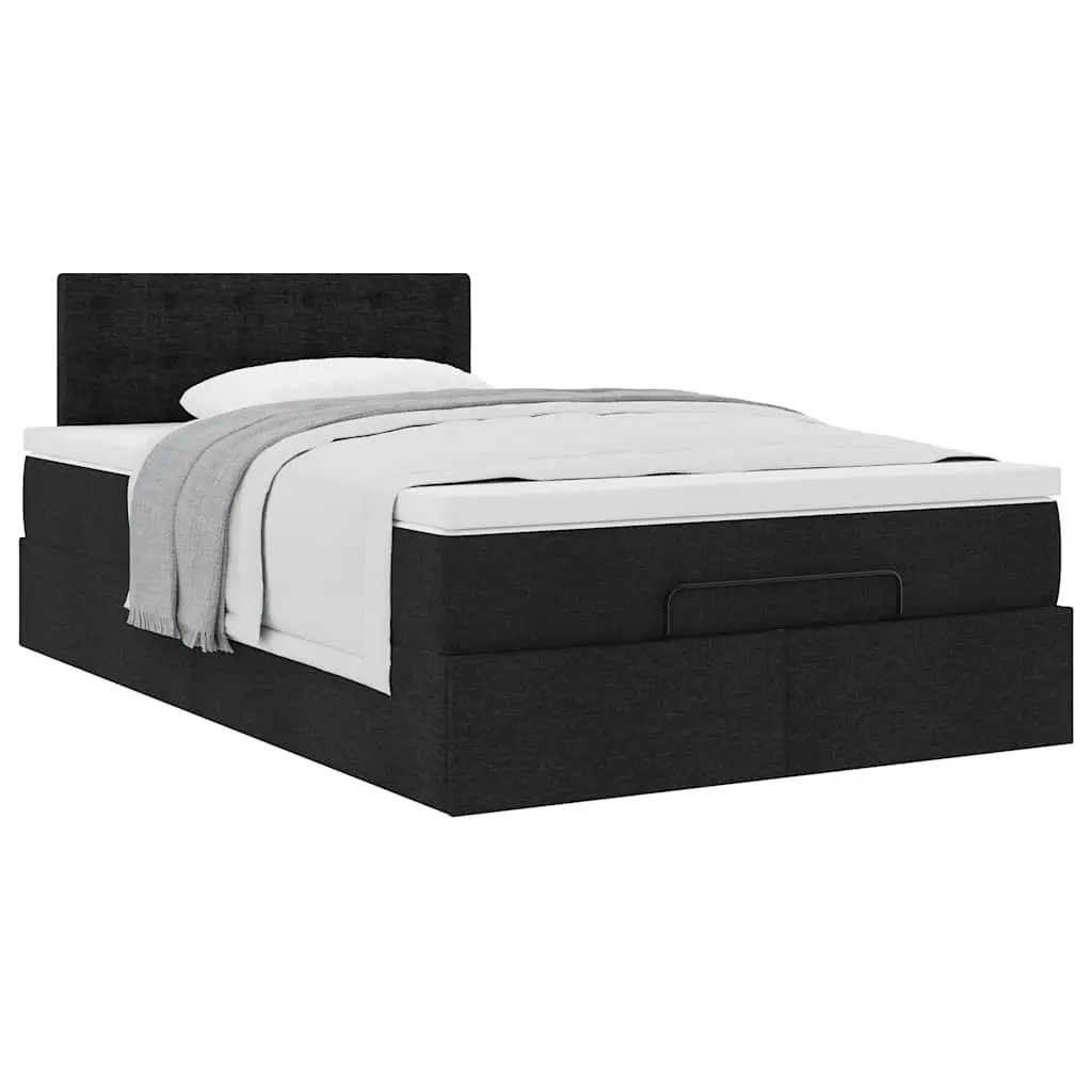 Ottoman Bed with Mattress Pocket Spring King Single Black Storage Lift