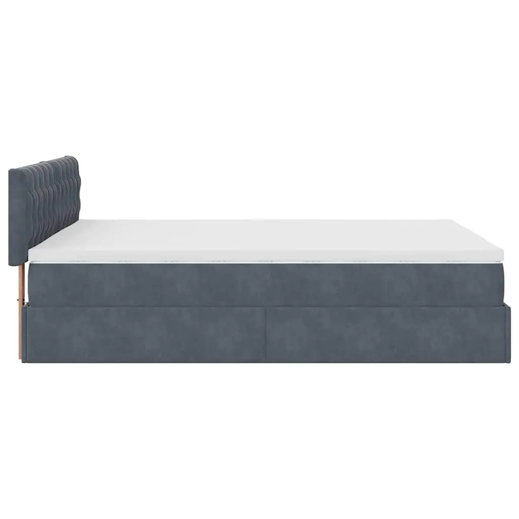 Queen Ottoman Bed with Pocket Spring Mattress Grey Velvet Hydraulic Lift Storage