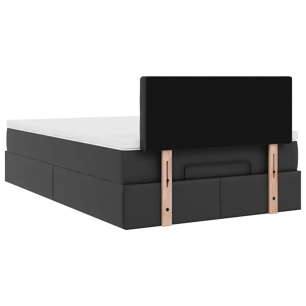Ottoman Bed with Pocket Spring Mattress LED Lights Under-Bed Storage King