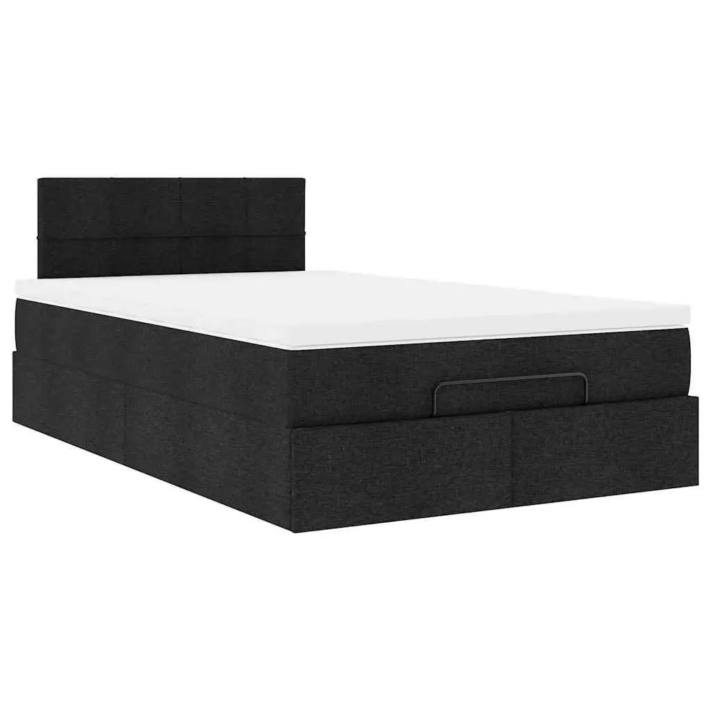 Ottoman Storage Bed King Single Black Pocket Spring Mattress LED Lights