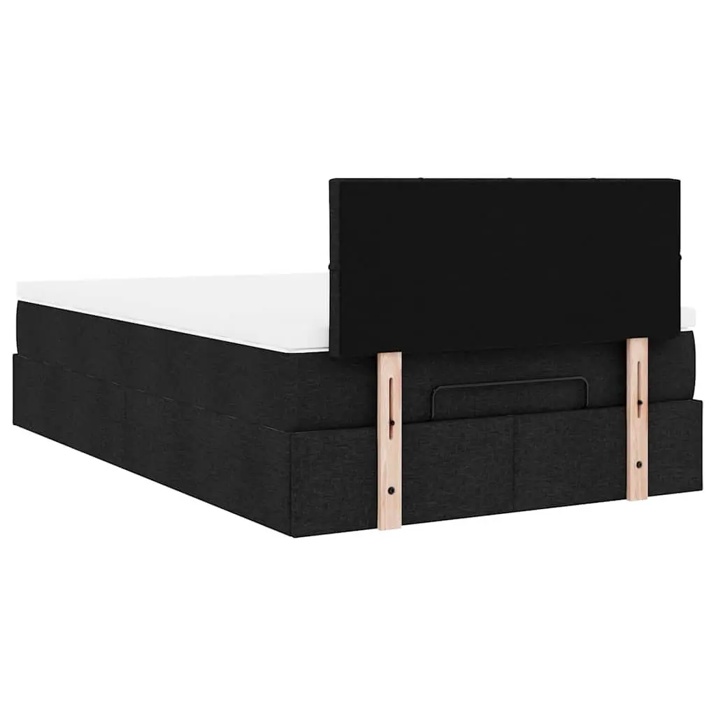 Ottoman Storage Bed King Single Black Pocket Spring Mattress LED Lights
