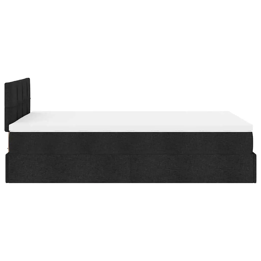 Ottoman Storage Bed King Single Black Pocket Spring Mattress LED Lights